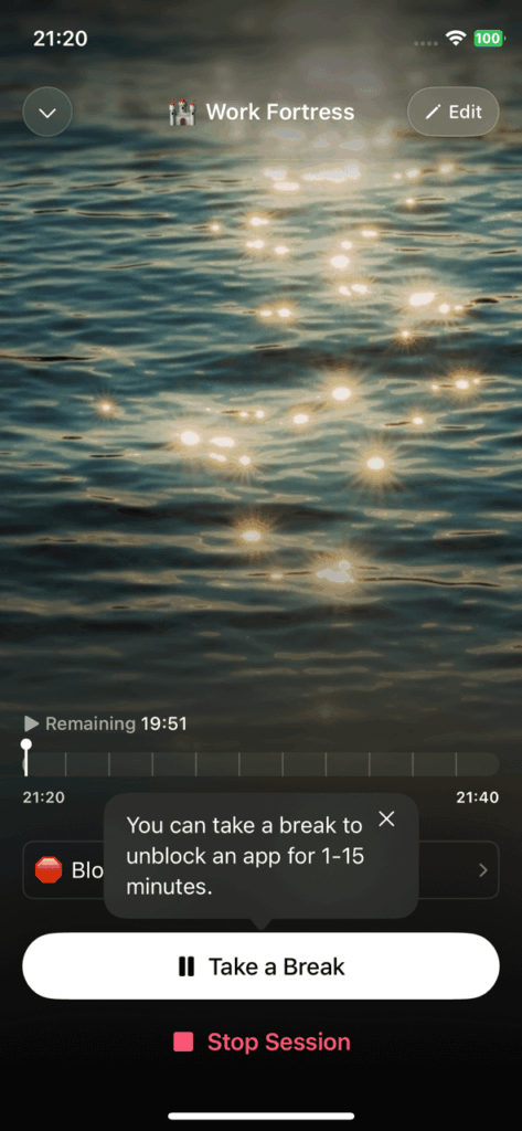 A screenshot of opal app blocker