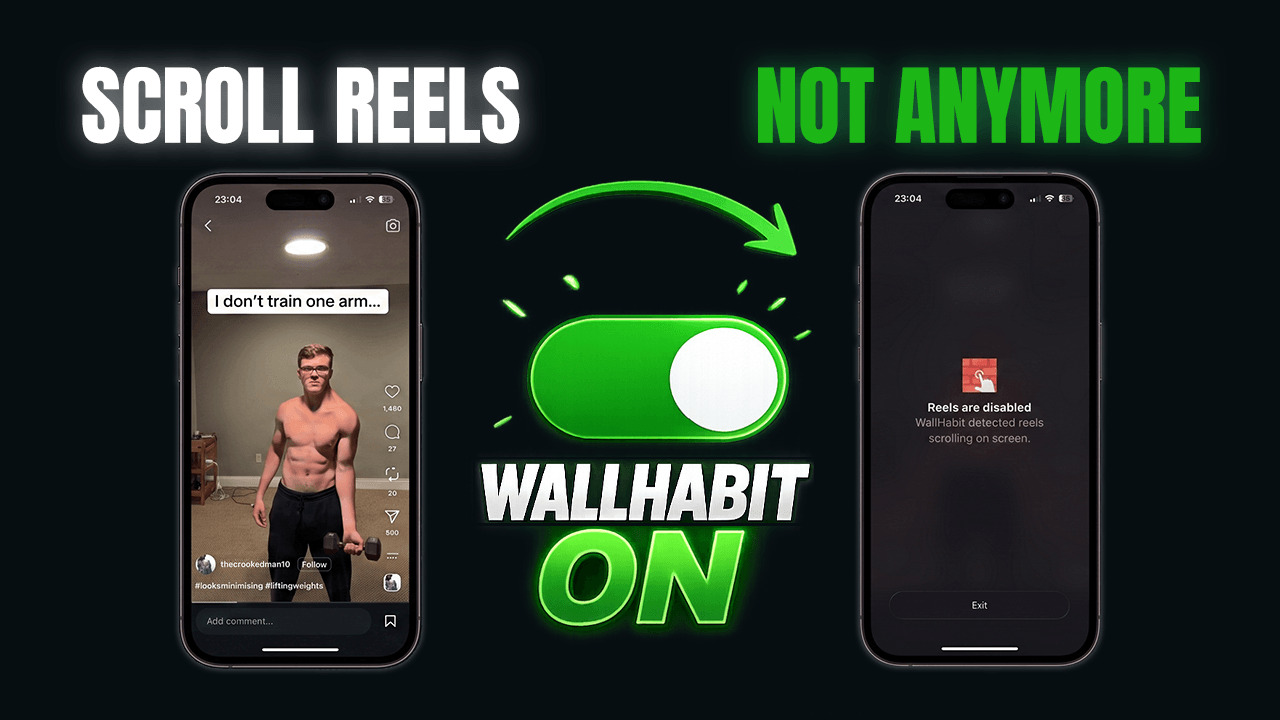 WallHabit blocking Instagram Reels in real time inside the native iOS app